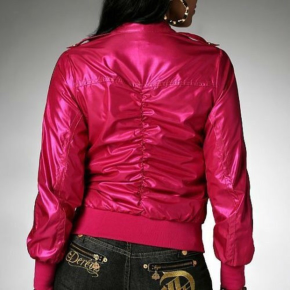NEW Y2K Dereon bomber SUPREME LIGHT WINDBREAKER Hot pink JACKET 1X 14… - Picture 5 of 17